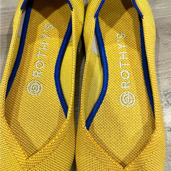Rothy's Yellow Flats with Blue Trim - Picture 2 of 5